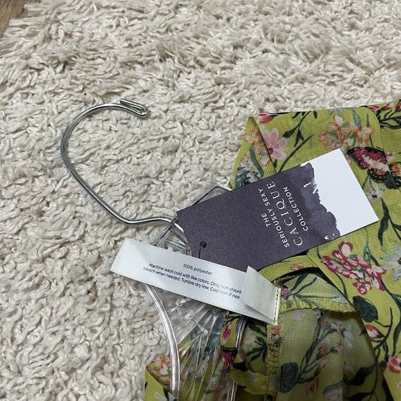 Cacique Lane Bryant 18/20 Green Floral Tie Front Boho Lounge Chiffon Robe NWT - Picture 6 of 7